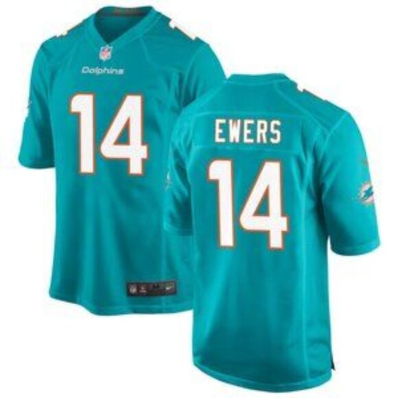 Mens Kids Youths Womens Quinn Ewers Aqua Stitched Jersey